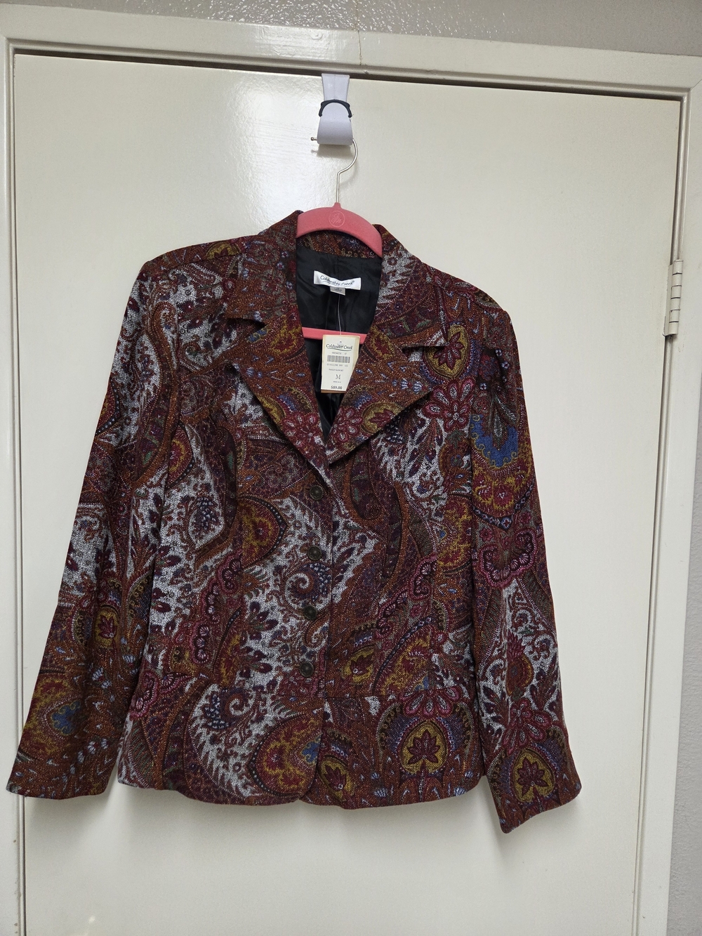 Vintage 90s Coldwater Creek multi-color vertical striped Jacket Size Medium